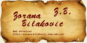 Zorana Bilaković vizit kartica